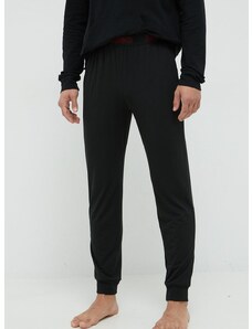 Spodnji del pižame HUGO moški, črna barva