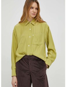Svilena srajca Levi's ženska, zelena barva