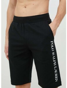 Pižama kratke hlače Polo Ralph Lauren moški, črna barva