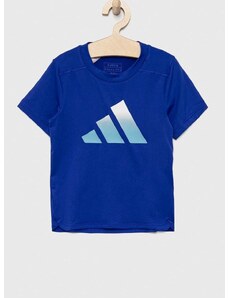 Otroška kratka majica adidas B TI TEE mornarsko modra barva
