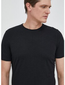 Bombažna kratka majica Sisley črna barva