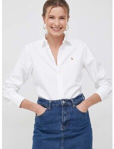 Bombažna srajca Polo Ralph Lauren ženska, bela barva