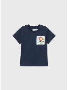 Otroška bombažna majica Mayoral mornarsko modra barva