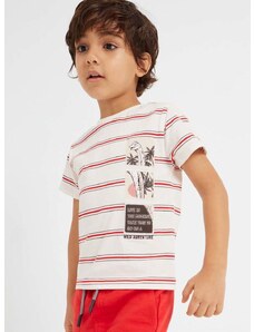 Otroška bombažna kratka majica Mayoral rdeča barva