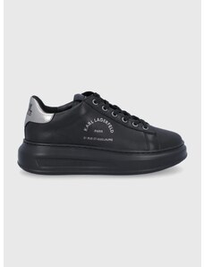 Usnjeni čevlji Karl Lagerfeld črna barva