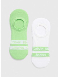 Stopalke Calvin Klein 2-pack moški, zelena barva