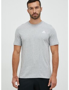 Bombažna kratka majica adidas siva barva