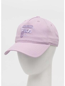 Bombažna bejzbolska kapa Fila vijolična barva