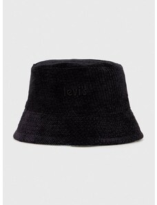 Dvostranski klobuk Levi's črna barva