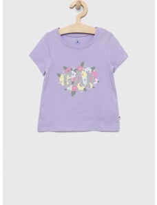 Otroška bombažna kratka majica GAP vijolična barva