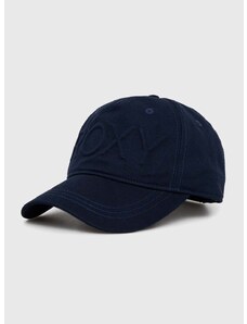 Bombažna bejzbolska kapa Roxy mornarsko modra barva