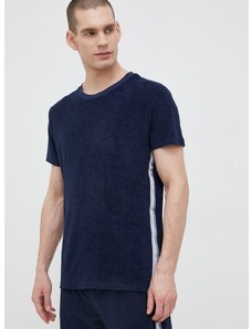 Kratka majica za plažo Calvin Klein mornarsko modra barva
