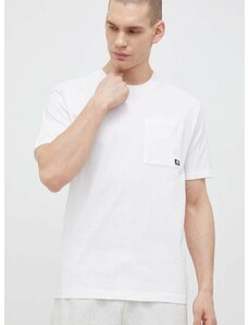 Bombažna kratka majica New Balance bela barva