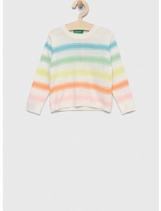 Otroški pulover United Colors of Benetton bela barva