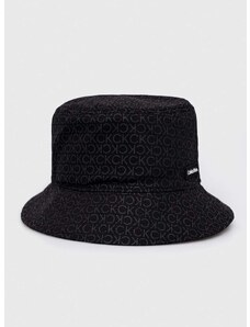 Bombažni klobuk Calvin Klein črna barva