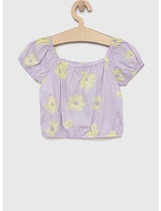 Otroška bluza iz platna GAP vijolična barva