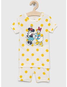 Otroška bombažna pižama GAP x Disney rumena barva