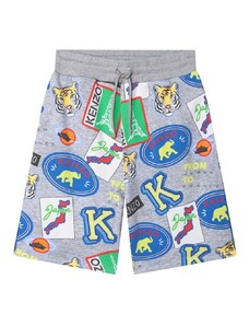 Otroške bombažne kratke hlače Kenzo Kids siva barva