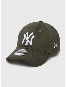 Bombažna bejzbolska kapa New Era zelena barva, NEW YORK YANKEES