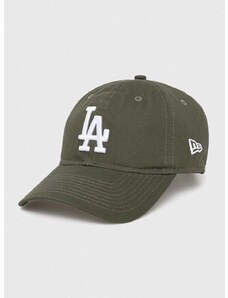 Bombažna bejzbolska kapa New Era zelena barva, LOS ANGELES DODGERS