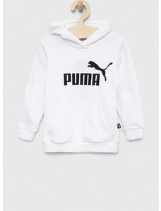 Otroški pulover Puma ESS Logo Hoodie TR G bela barva, s kapuco