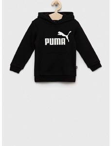 Otroški pulover Puma ESS Logo Hoodie TR G črna barva, s kapuco