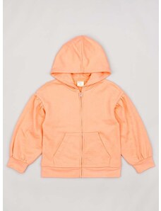 Otroški bombažen pulover zippy oranžna barva, s kapuco