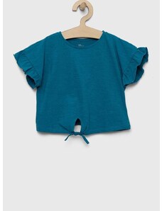 Otroška bombažna kratka majica zippy zelena barva
