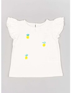 Otroška kratka majica zippy bela barva