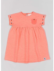 Otroška bombažna obleka zippy oranžna barva
