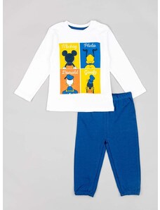 Otroška bombažna pižama zippy mornarsko modra barva