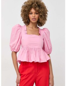 Bombažna majica Custommade Darine ženska, roza barva
