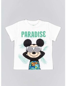 Otroška bombažna kratka majica zippy x Disney bela barva