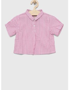 Otroška bombažna srajca United Colors of Benetton roza barva
