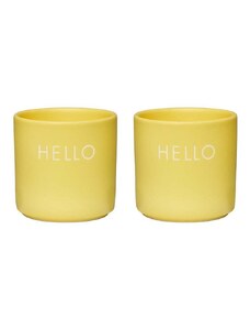 Set kozarcev za jajca Design Letters Yello Hello 2-pack