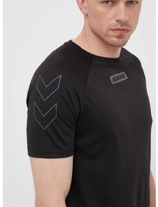 Kratka majica za vadbo Hummel Topaz črna barva