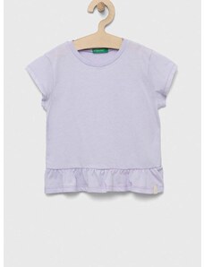 Otroška kratka majica United Colors of Benetton vijolična barva
