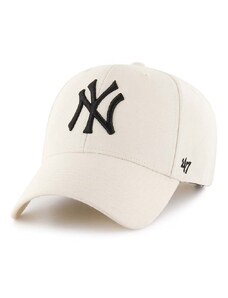 Kapa iz mešanice volne 47 brand MLB New York Yankees bež barva