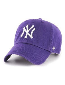 Bombažna kapa s šiltom 47 brand MLB New York Yankees vijolična barva