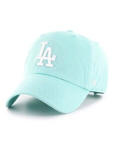 Bombažna kapa s šiltom 47 brand MLB Los Angeles Dodgers turkizna barva