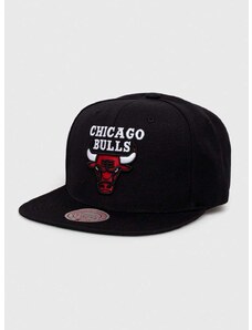 Kapa iz mešanice volne Mitchell&Ness Chicago Bulls črna barva