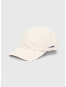 Bombažna bejzbolska kapa Levi's bež barva