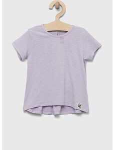 Kratka majica za dojenčka United Colors of Benetton vijolična barva