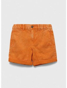 Otroške kratke hlače iz jeansa United Colors of Benetton oranžna barva