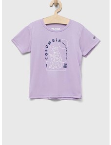 Otroška kratka majica Columbia Mirror Creek Short Sleeve Graphic Shirt vijolična barva