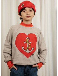 Otroški bombažen pulover Mini Rodini siva barva