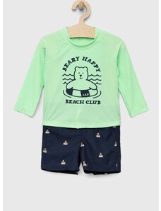 Otroški kopalni komplet - kratke hlače in majica GAP zelena barva