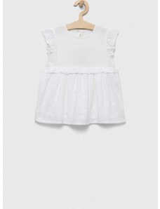 Obleka za dojenčka United Colors of Benetton bela barva