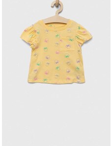 Otroška bombažna kratka majica GAP rumena barva