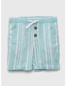 Otroške bombažne kratke hlače United Colors of Benetton turkizna barva